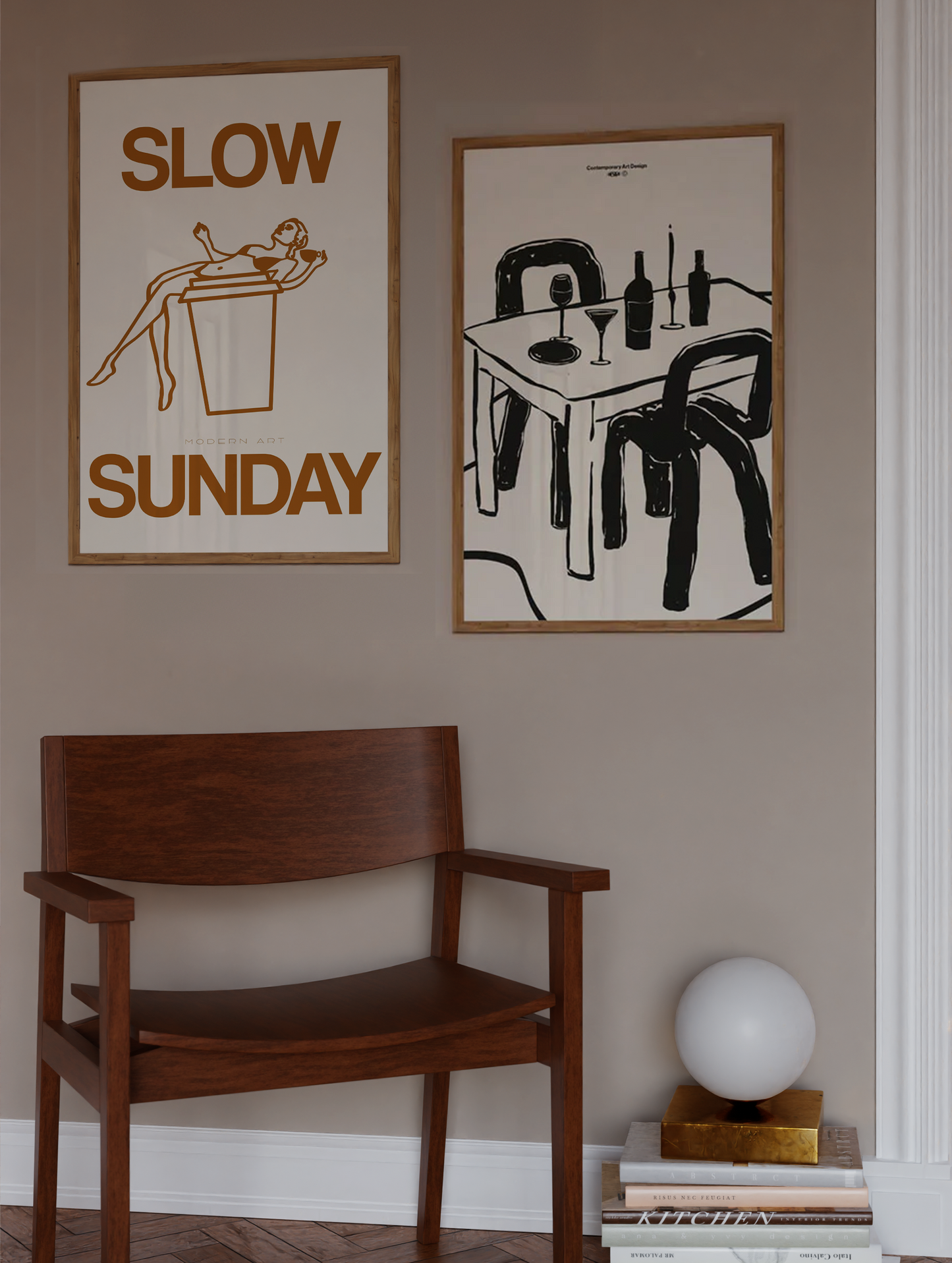 Slow Sunday Beige Poster
