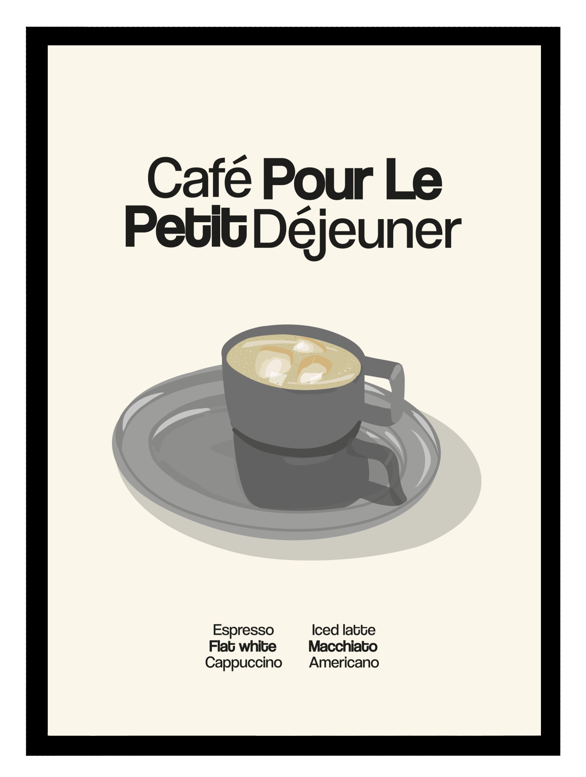 Le Petit Déjeuner Black Poster