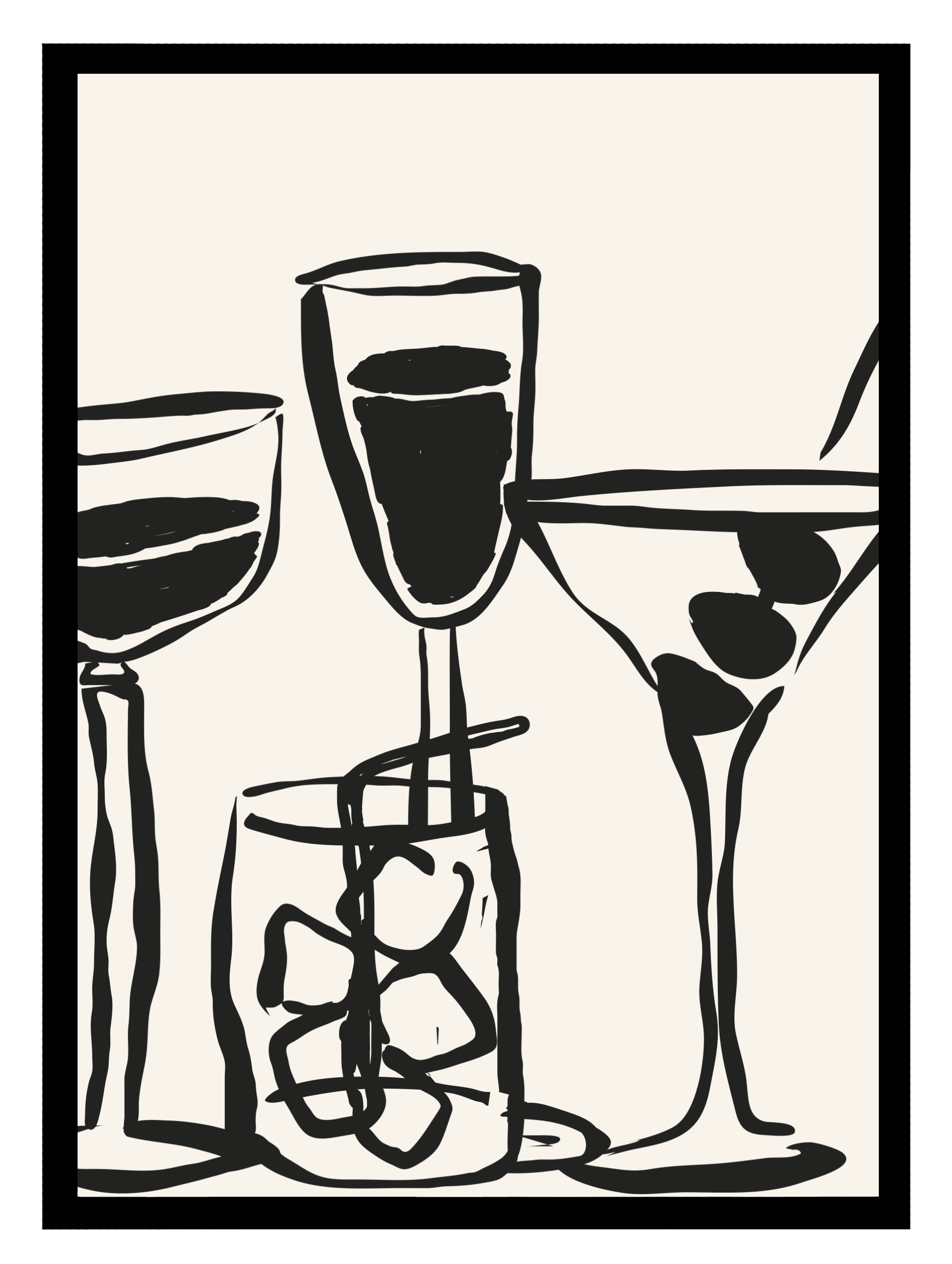 Martini Black Poster