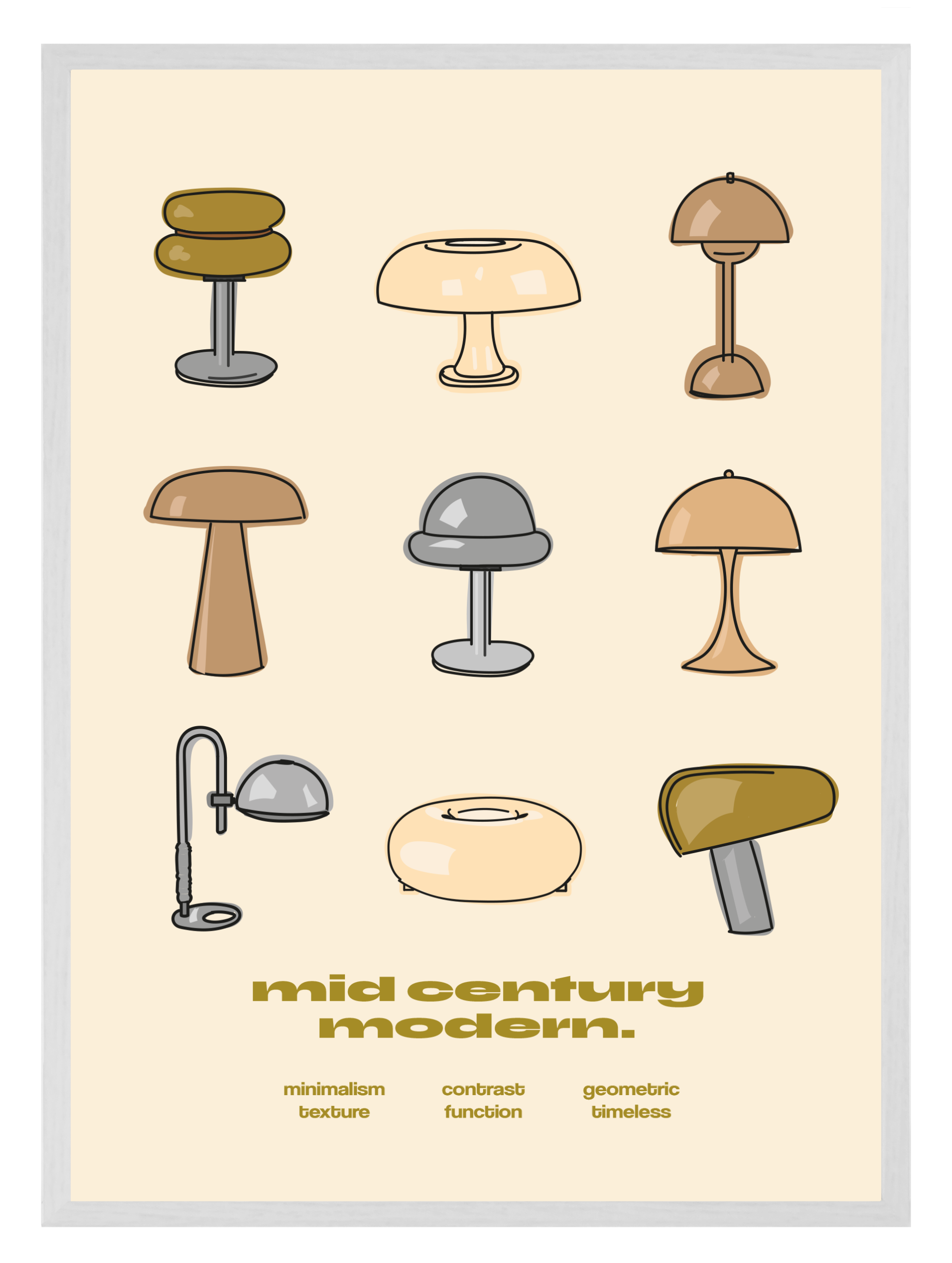 Mid Modern Olive Poster