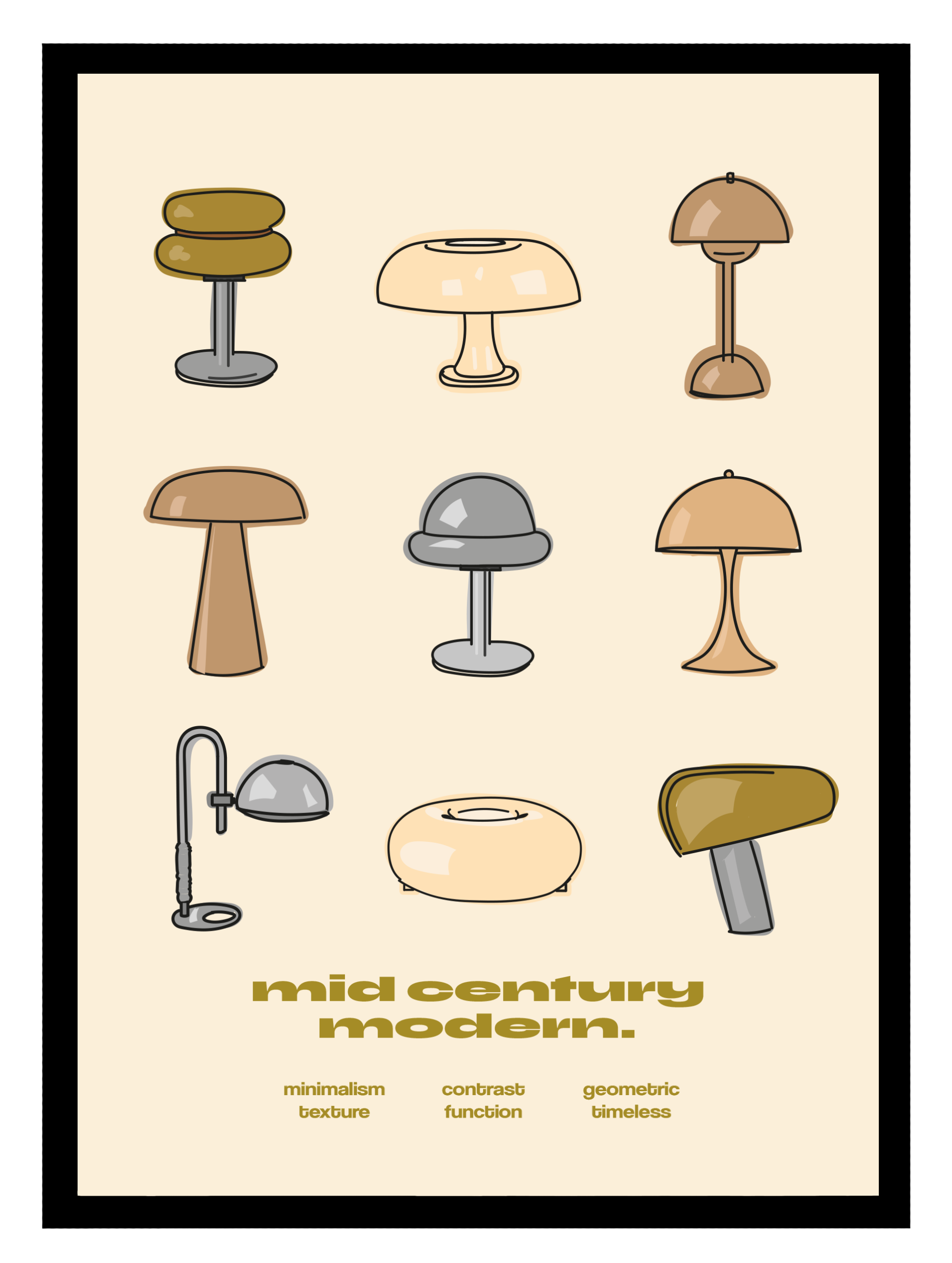 Mid Modern Olive Poster