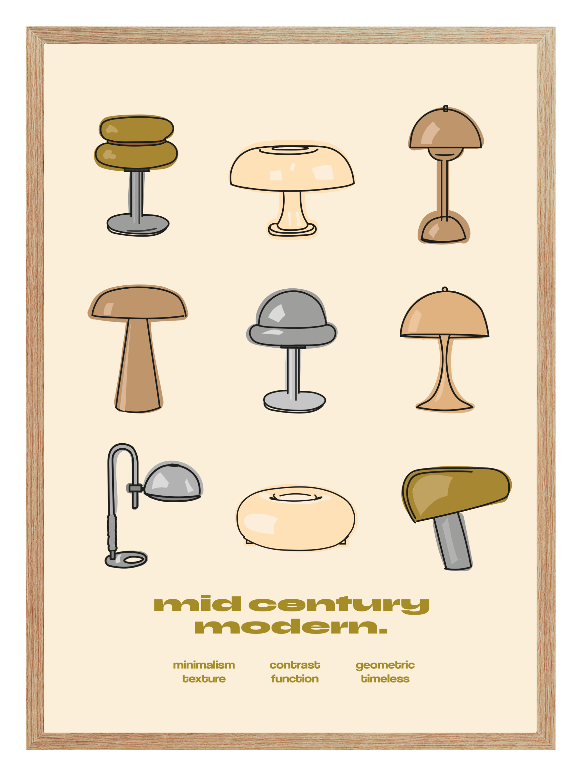 Mid Modern Olive Poster