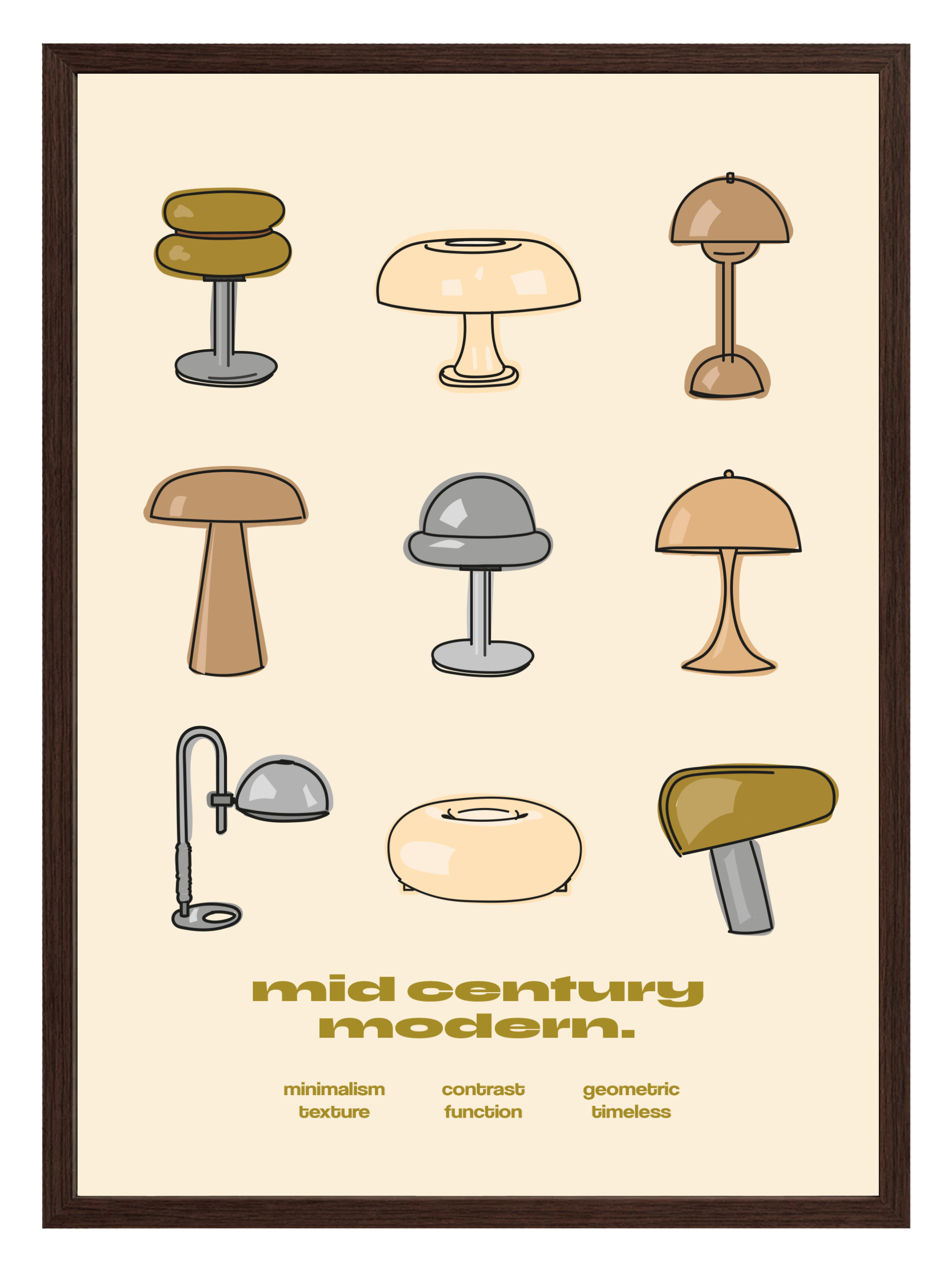 Mid Modern Olive Poster