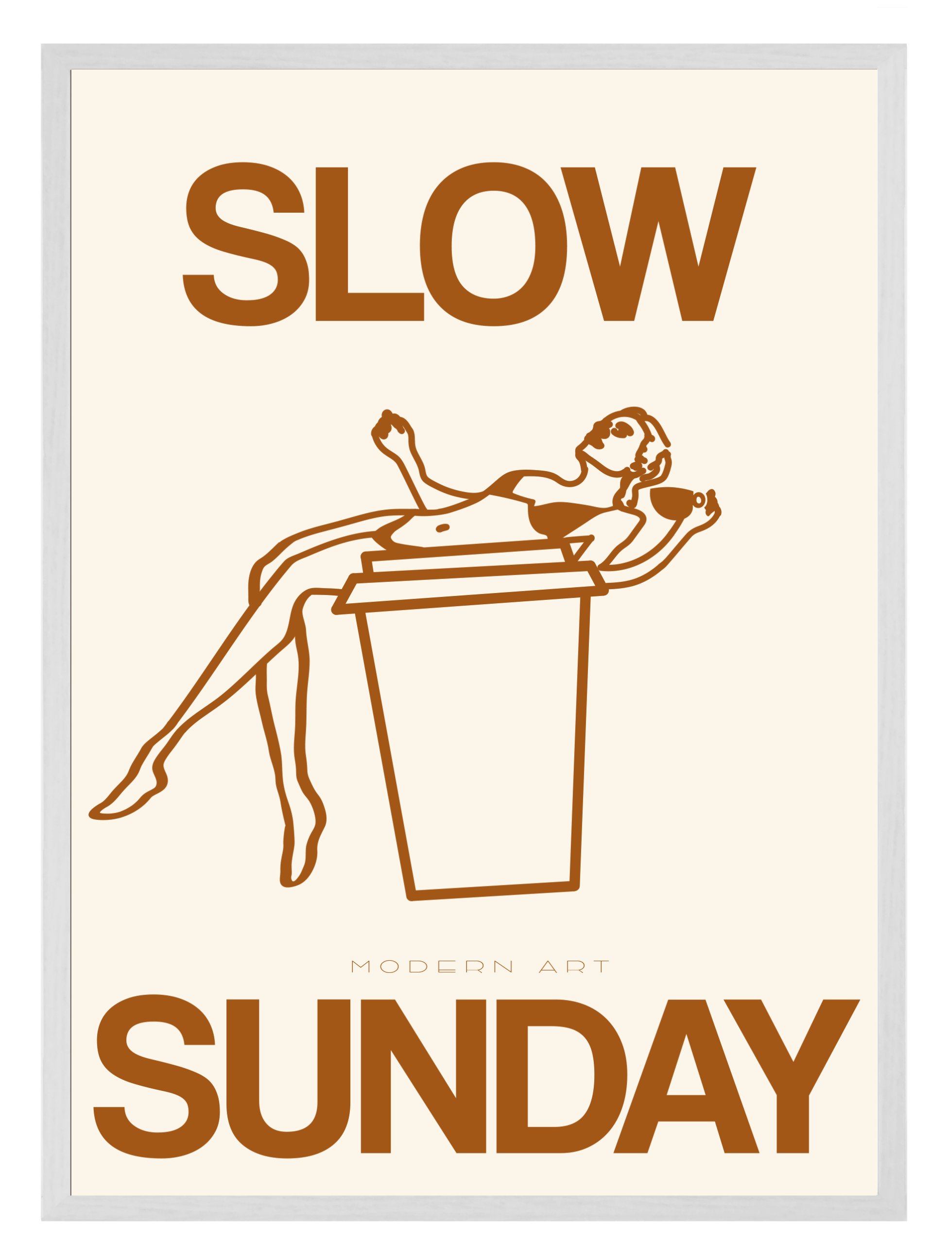 Slow Sunday Beige Poster