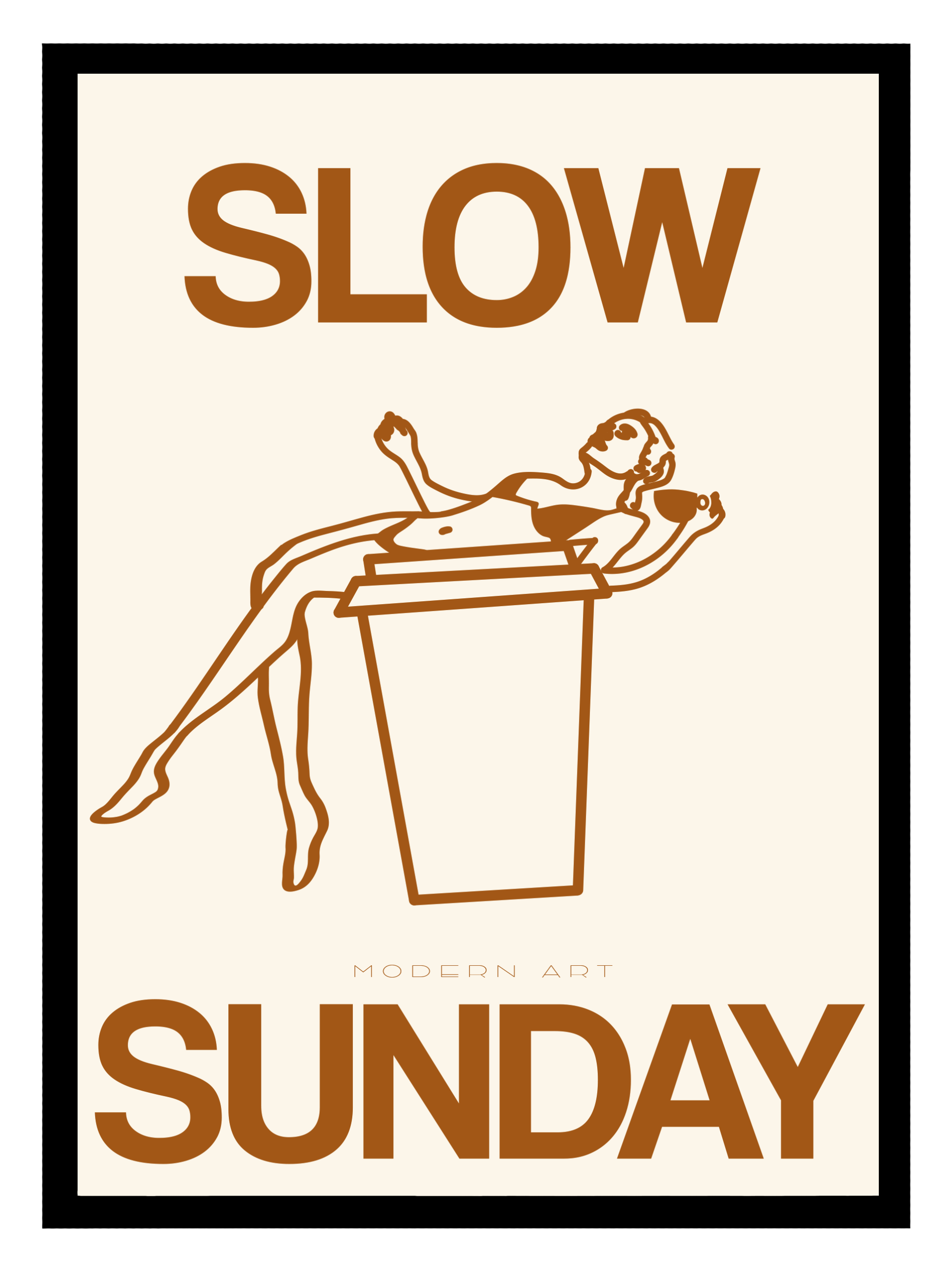 Slow Sunday Beige Poster
