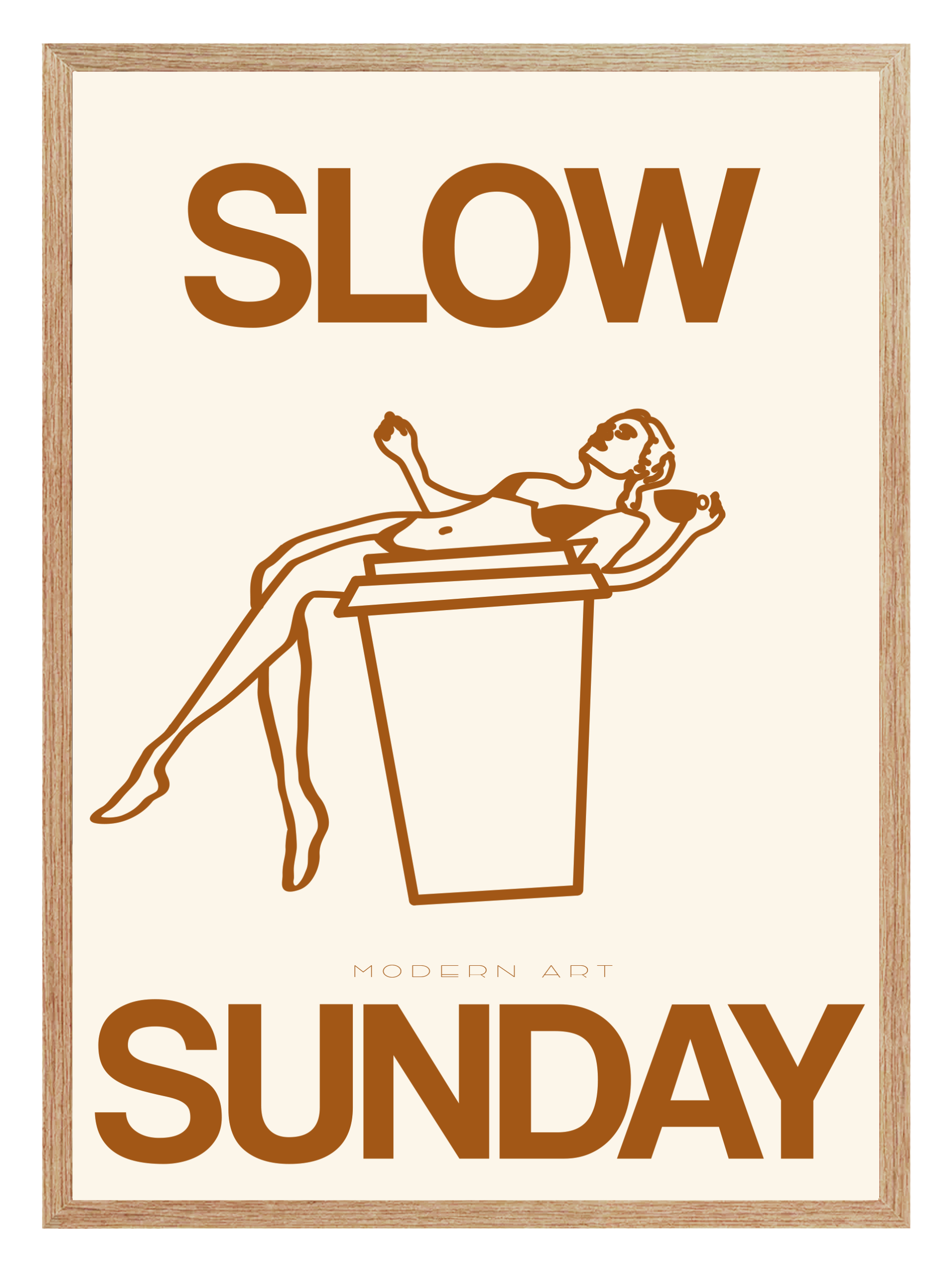 Slow Sunday Beige Poster