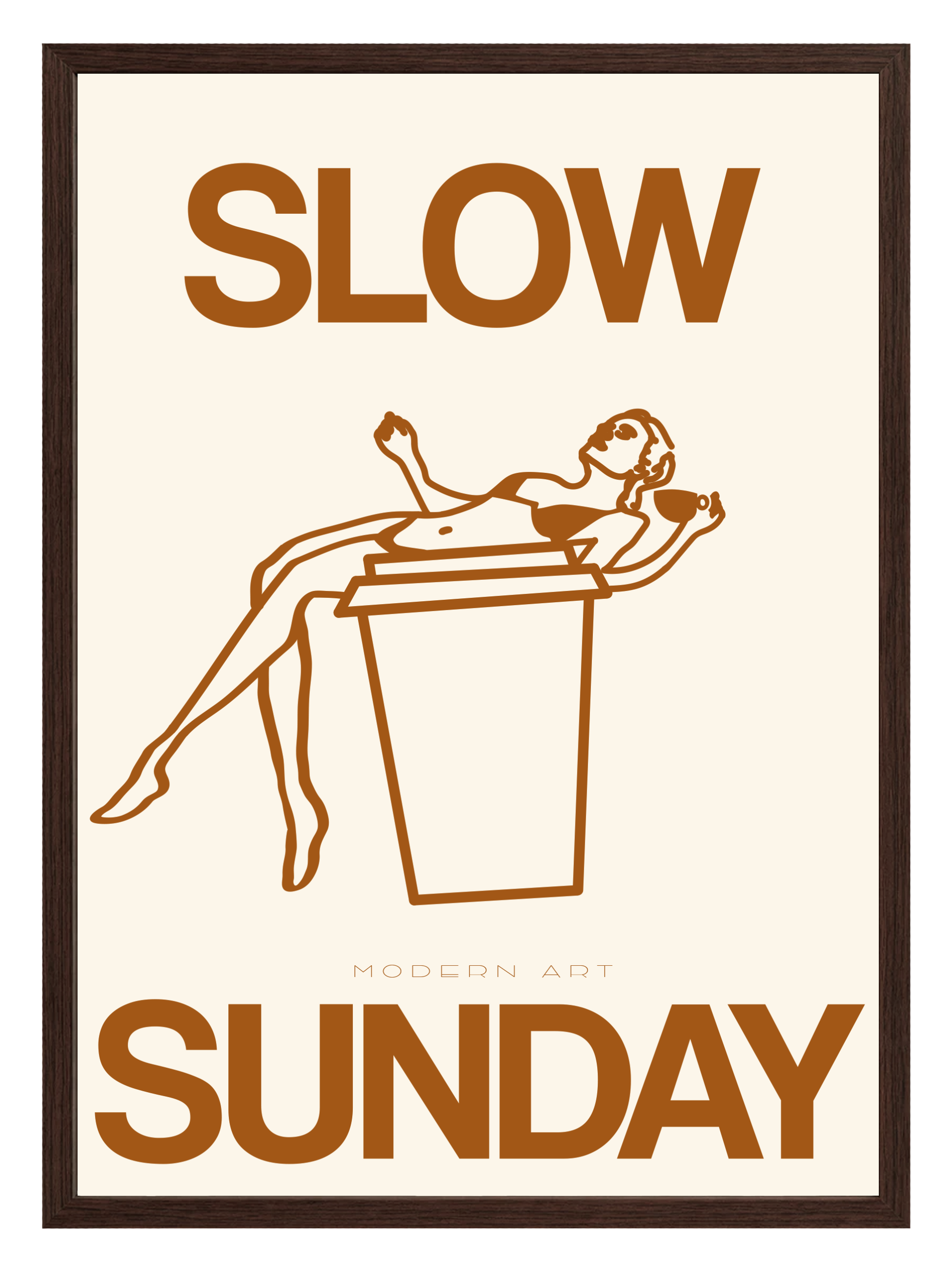Slow Sunday Beige Poster