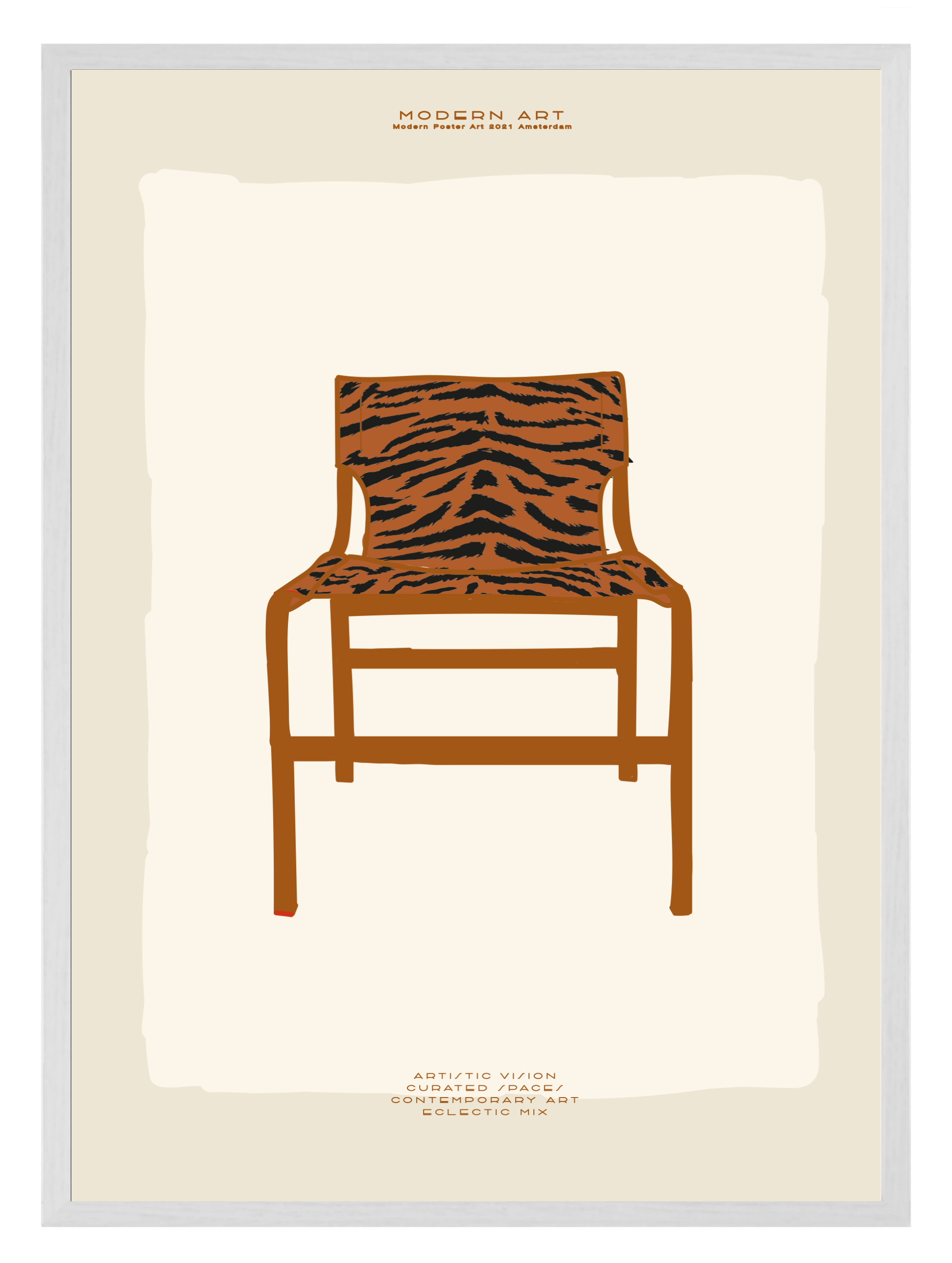 Stripes Chair Beige Poster