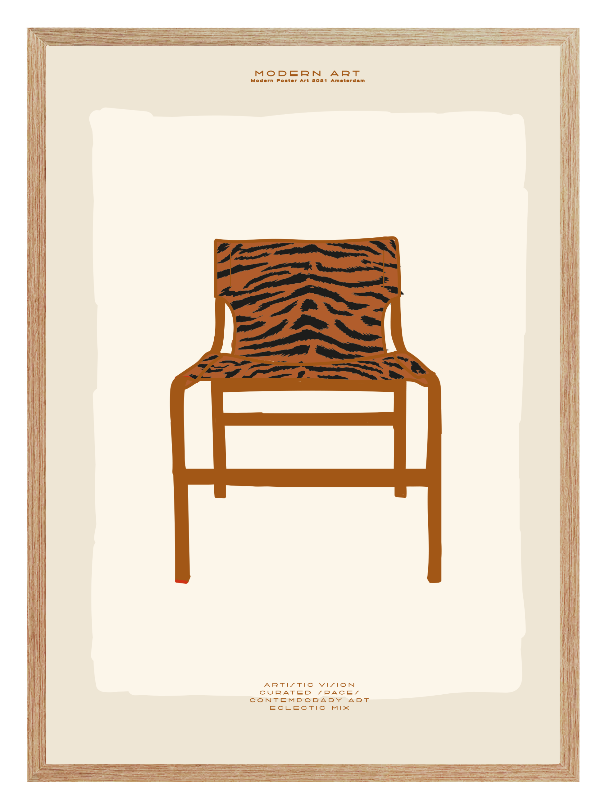 Stripes Chair Beige Poster