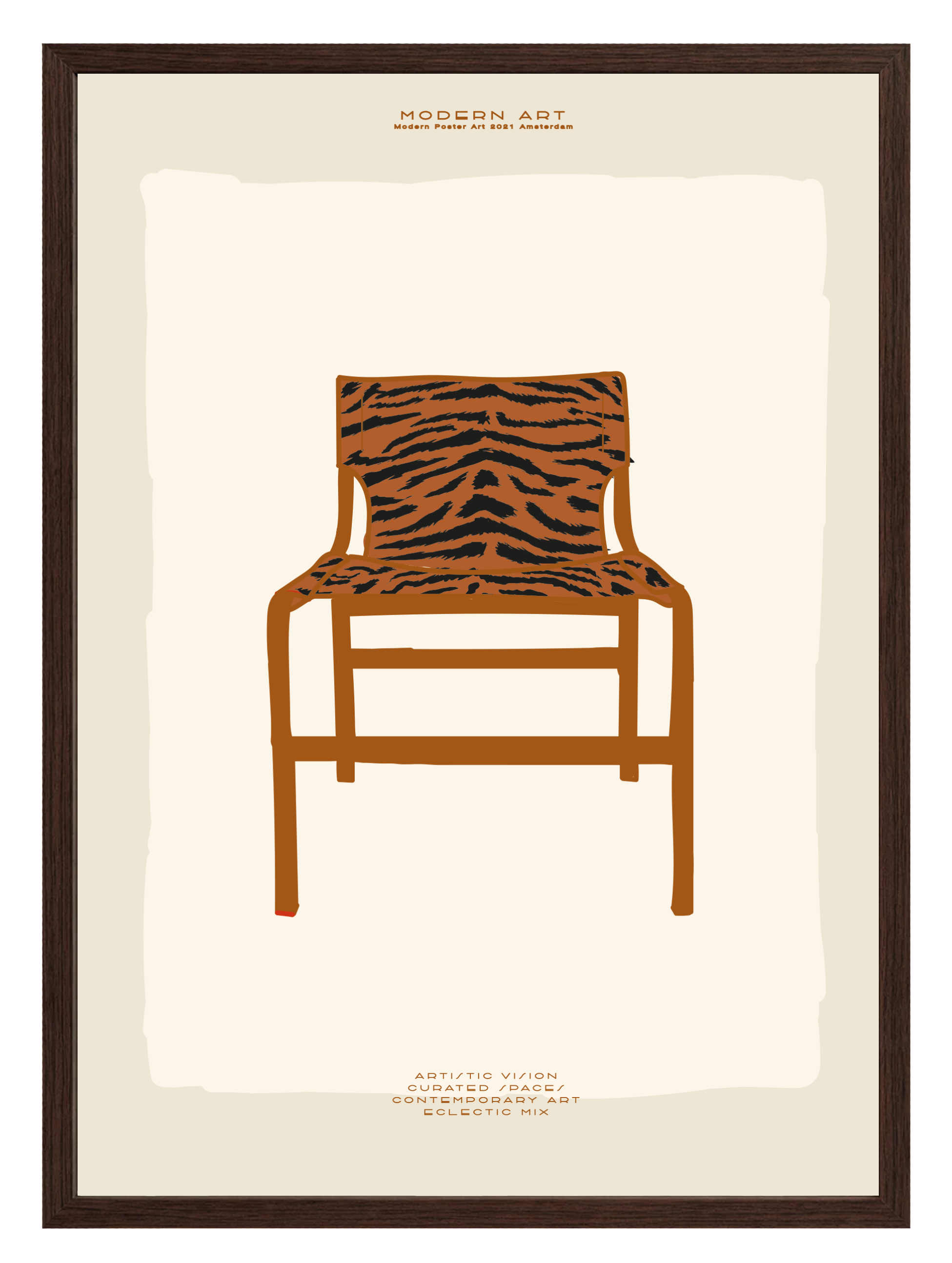 Stripes Chair Beige Poster