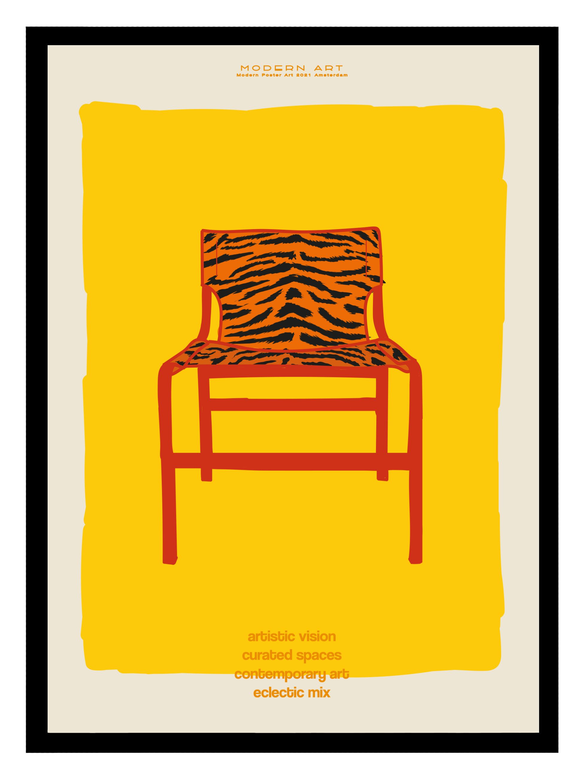 Stripes Chair Poster