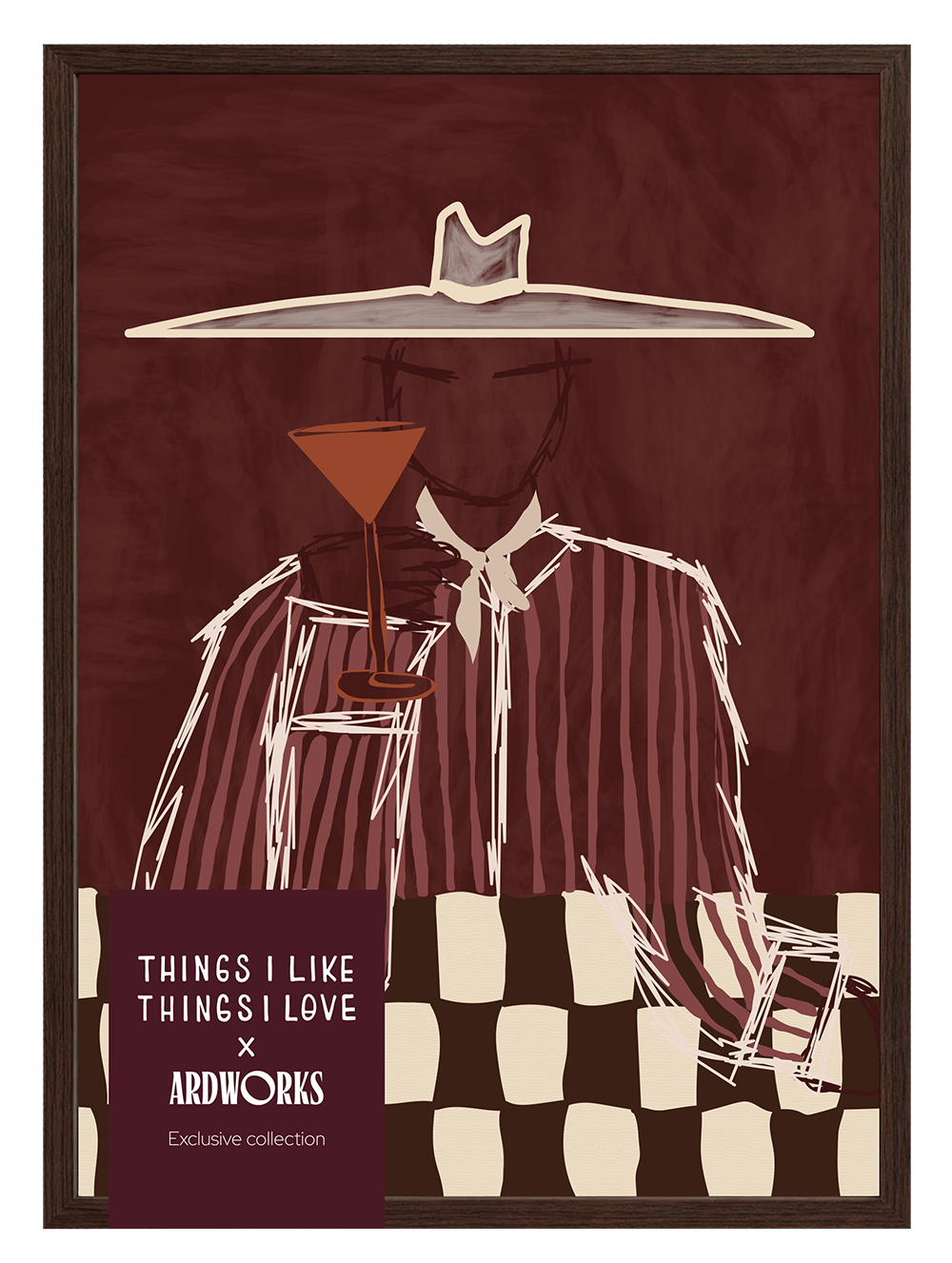 Dakota Burgundy + Dark Wood Lijst
