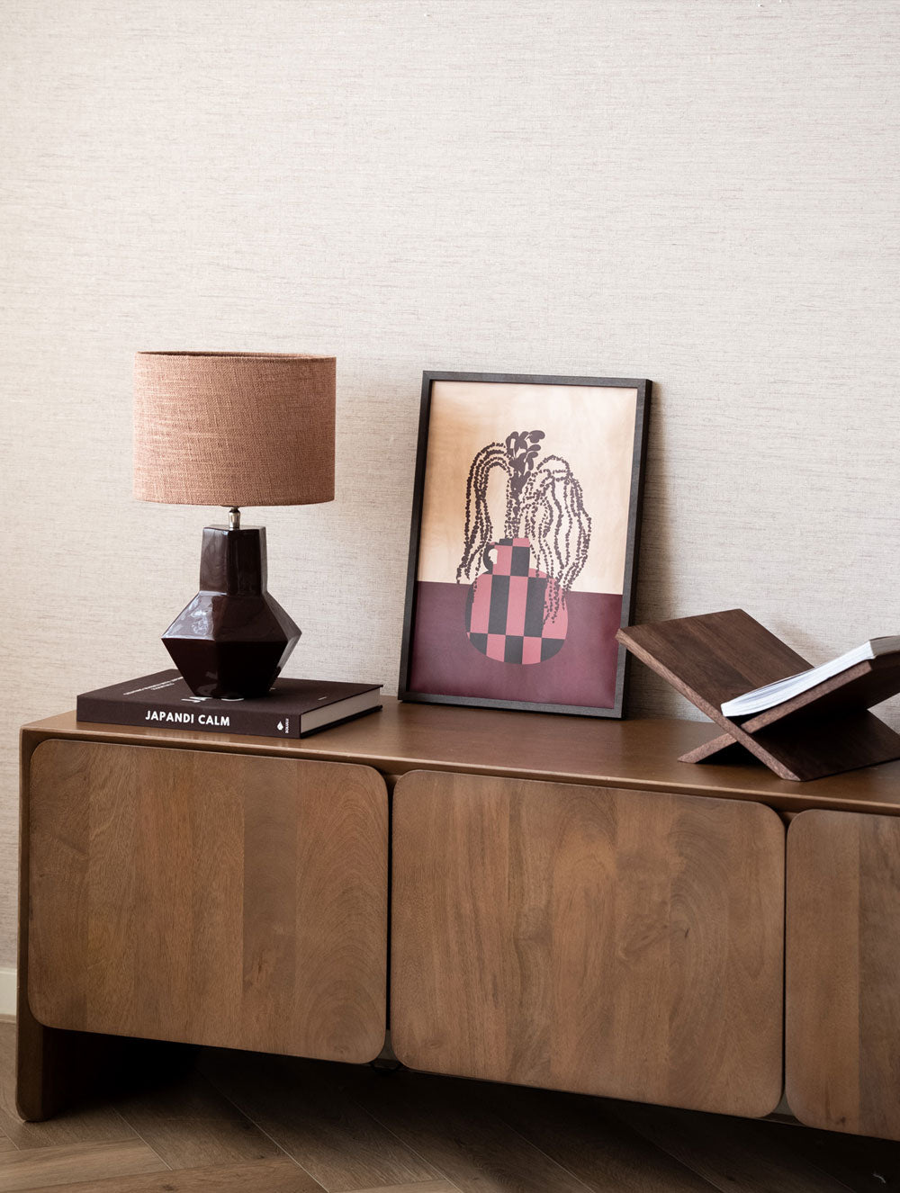 Saddle Squares Blush + Dark Wood Lijst