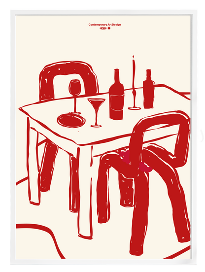 AFTER DINER RED Poster