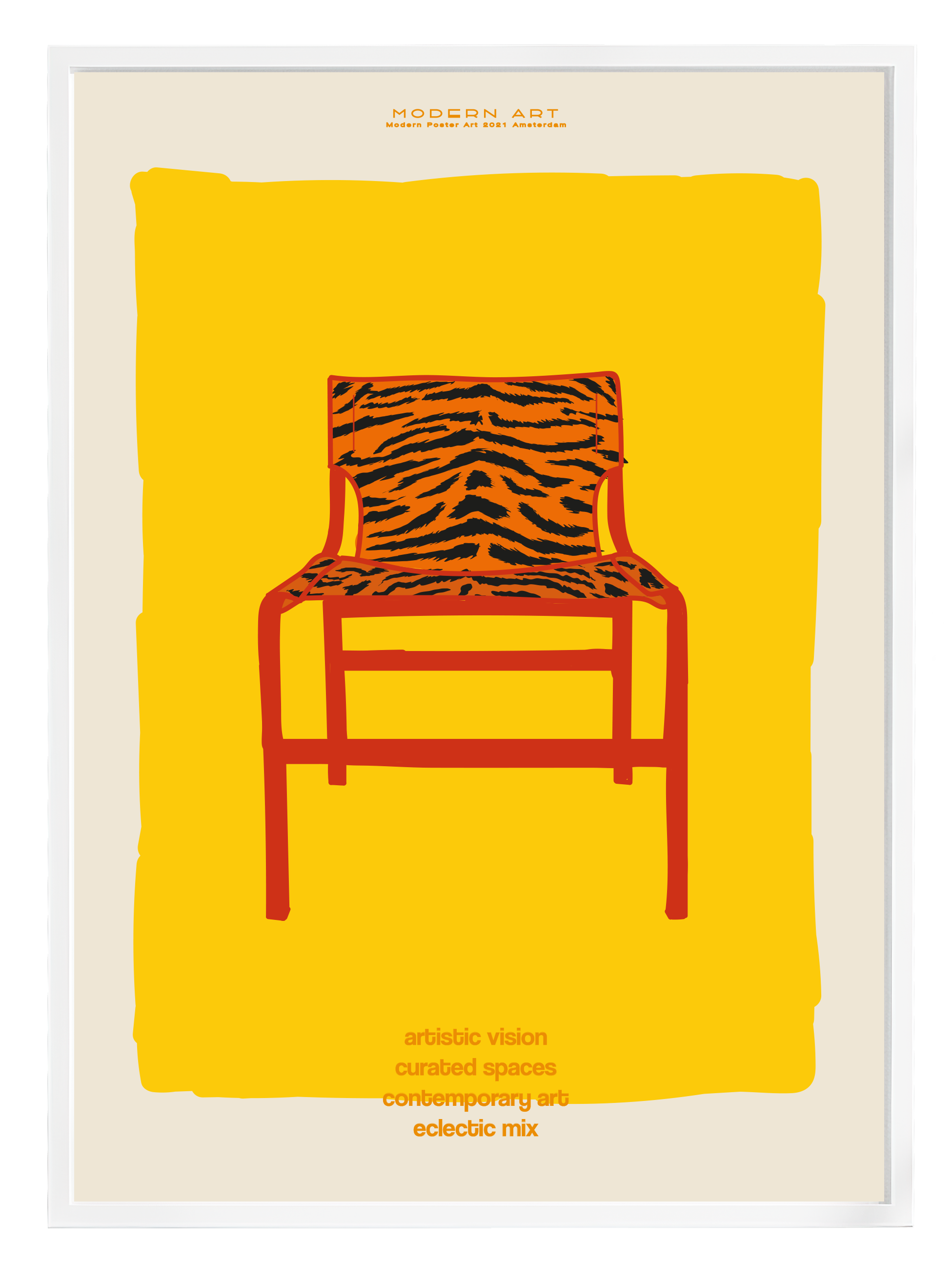 Stripes Chair Poster