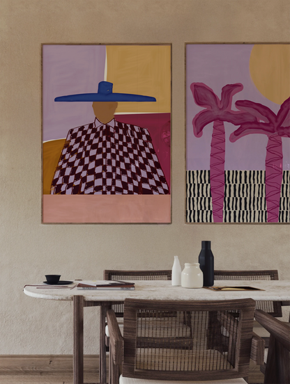 Marrakesh Palms Blush Poster