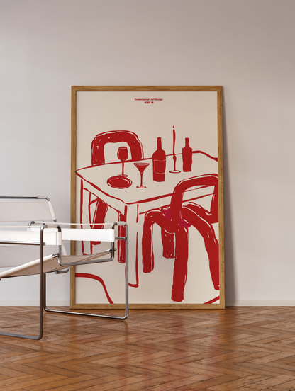 After Diner Red Poster