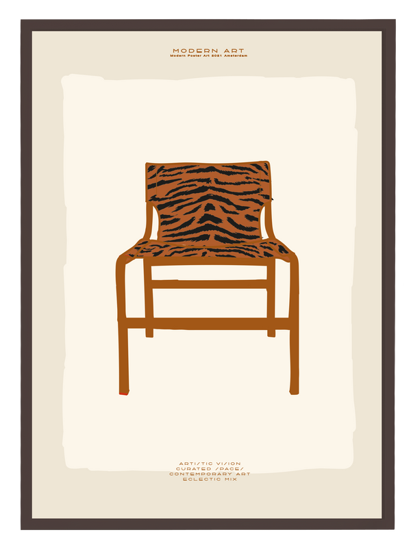 Stripes Chair Beige Poster