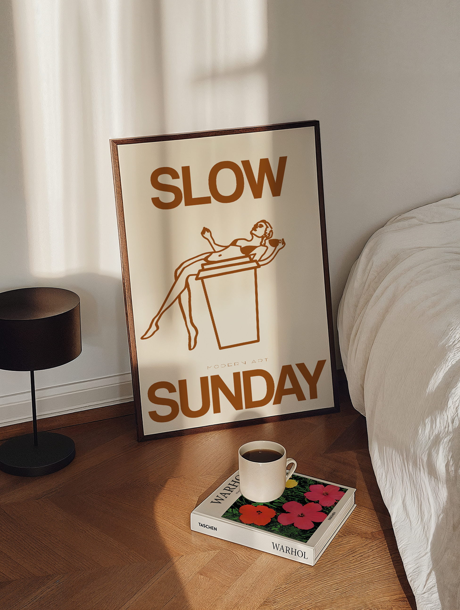 Slow Sunday Beige Poster