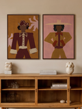 Set of 2 - Rose Set 2 Prints + Dark Wood lijsten