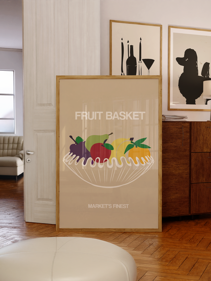 FRUIT BASKET BEIGE Poster