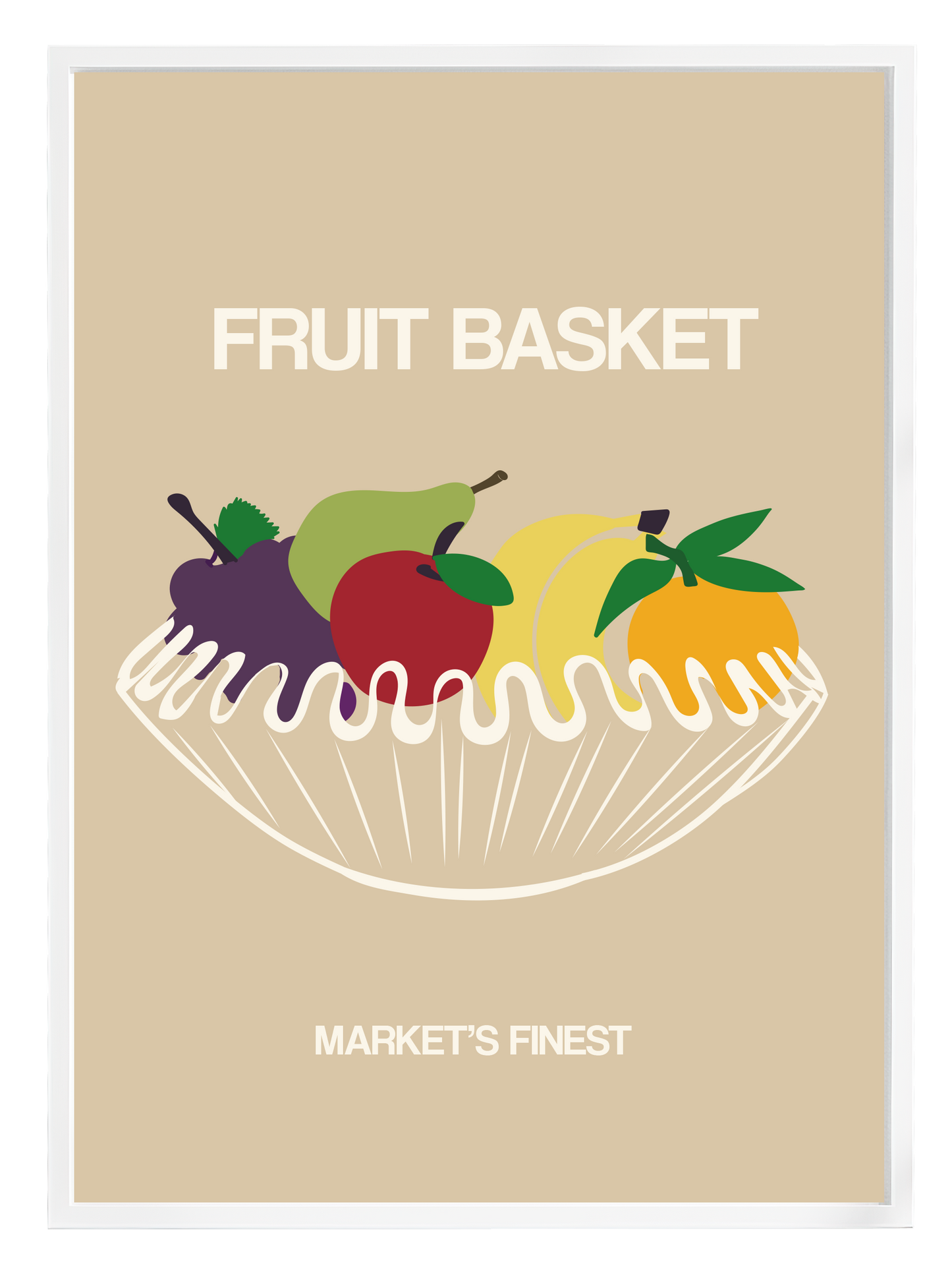 FRUIT BASKET BEIGE Poster