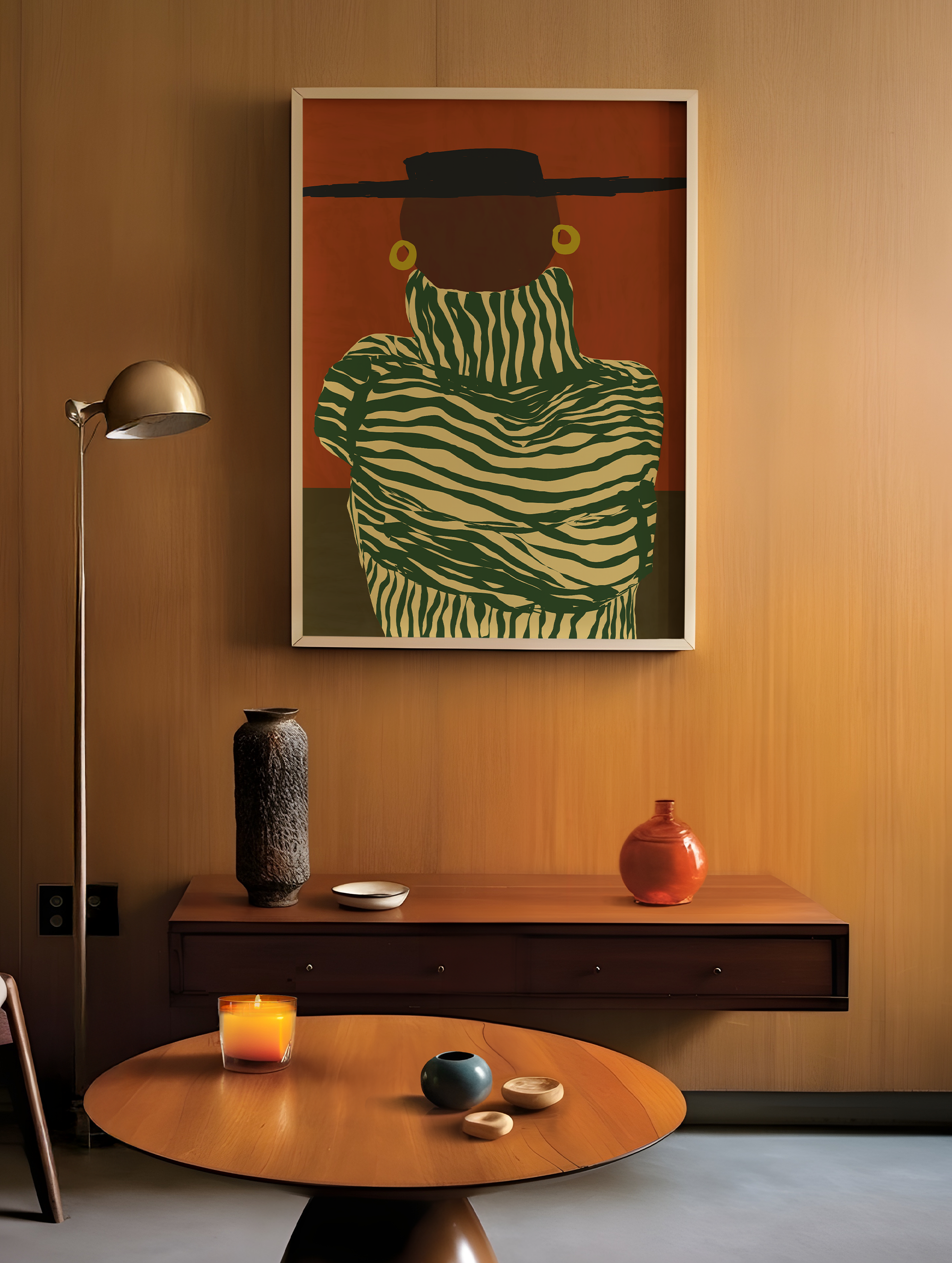Green Stripes Poster