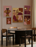 Set Of 5 - Sundown Set 5 Prints + Light Wood Lijsten