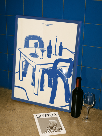 After Diner Blue Poster