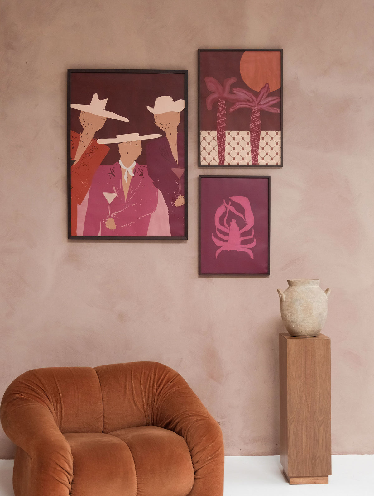 Set Of 3 - The Regulars 3 Prints + Dark Wood lijsten