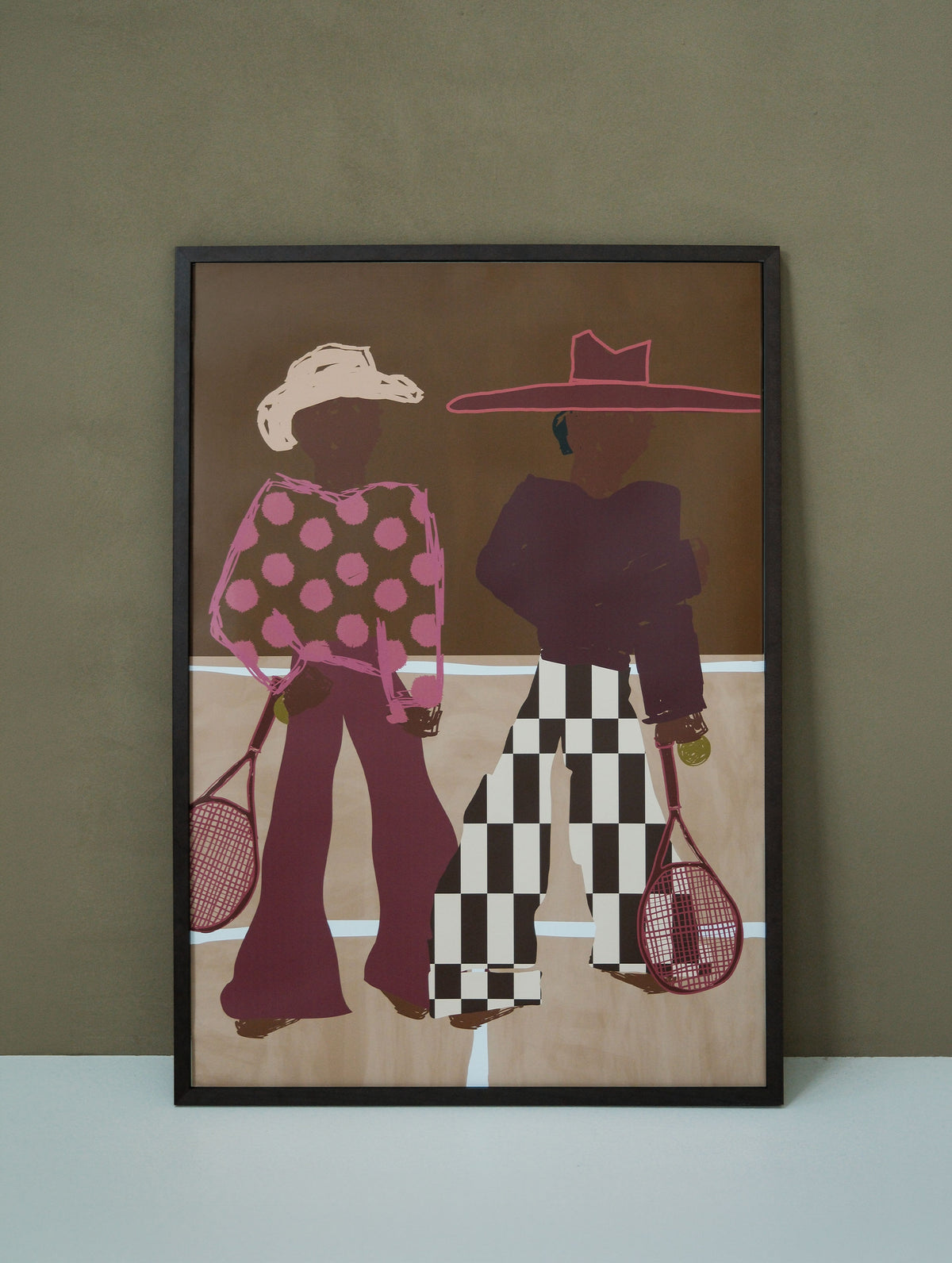 Set Of 4 - Racket Club Set 4 Prints + Dark Wood lijsten