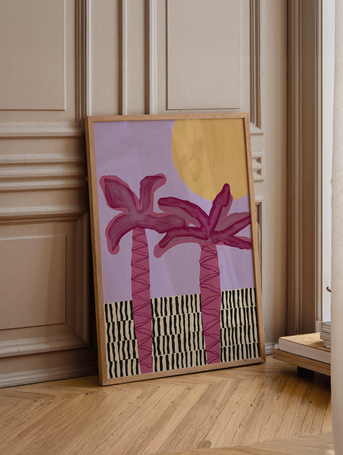 Marrakesh Palms Blush Poster