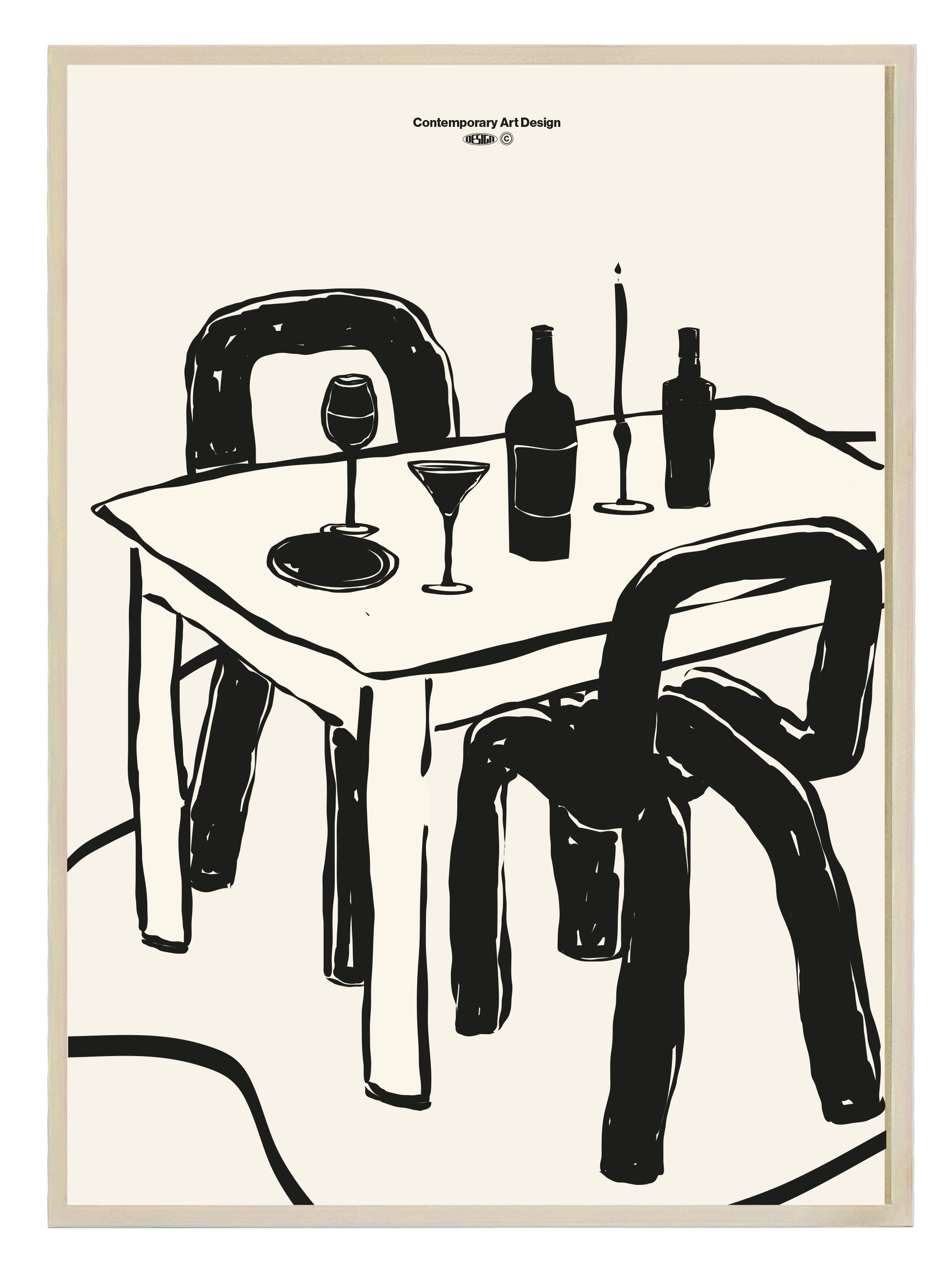 After Diner Black Poster