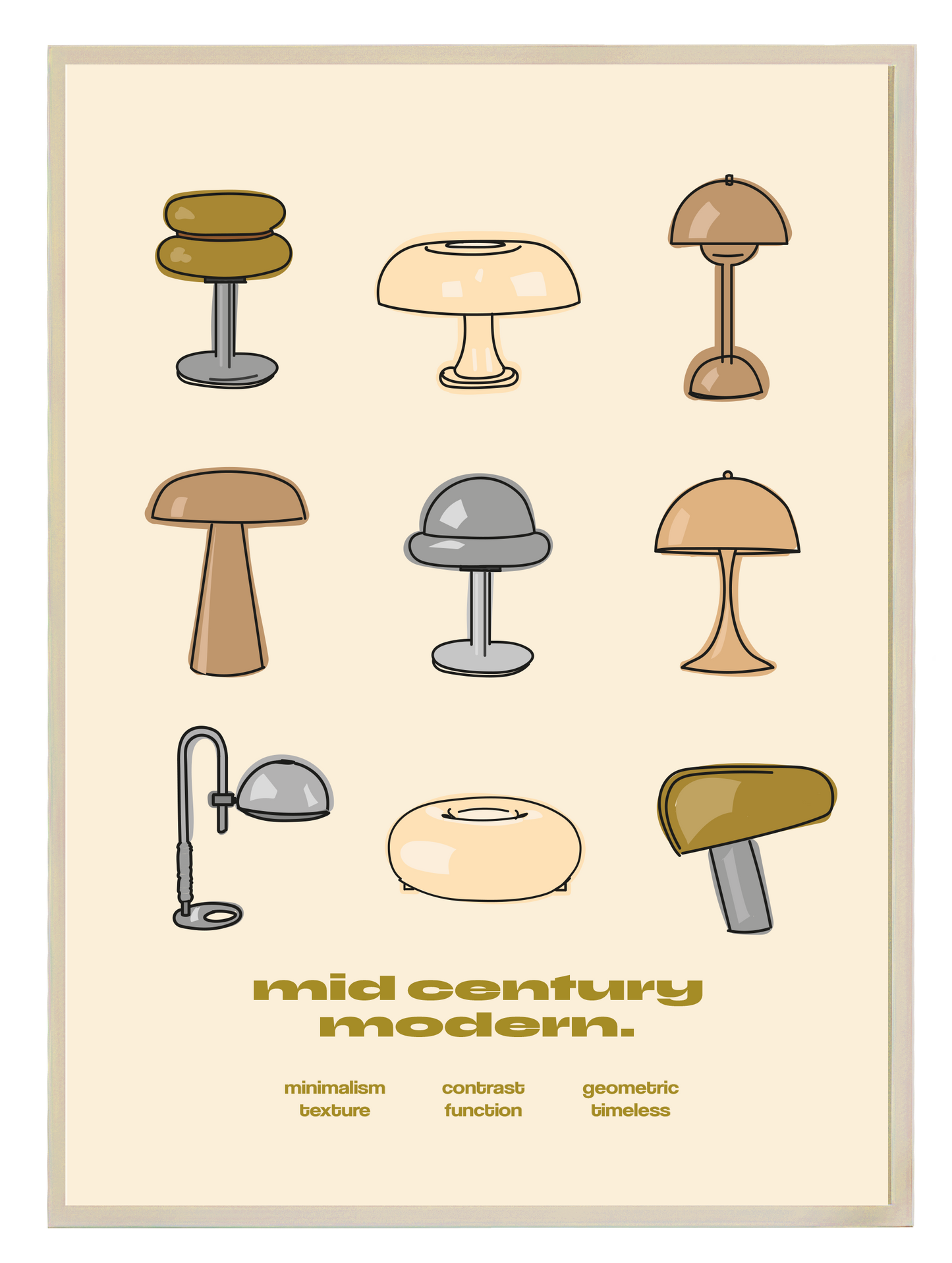 MID MODERN OLIVE Poster