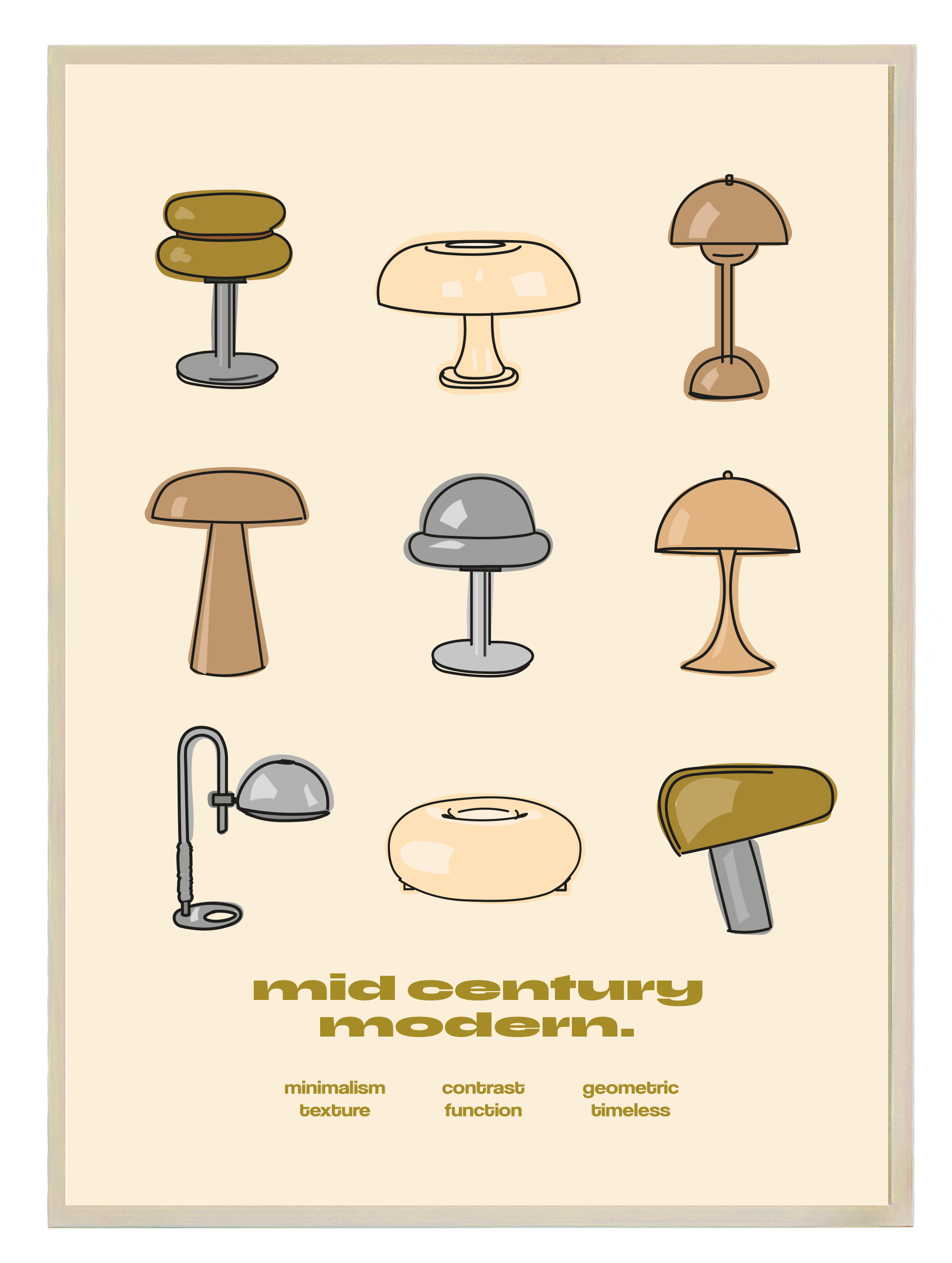 Mid Modern Olive Poster