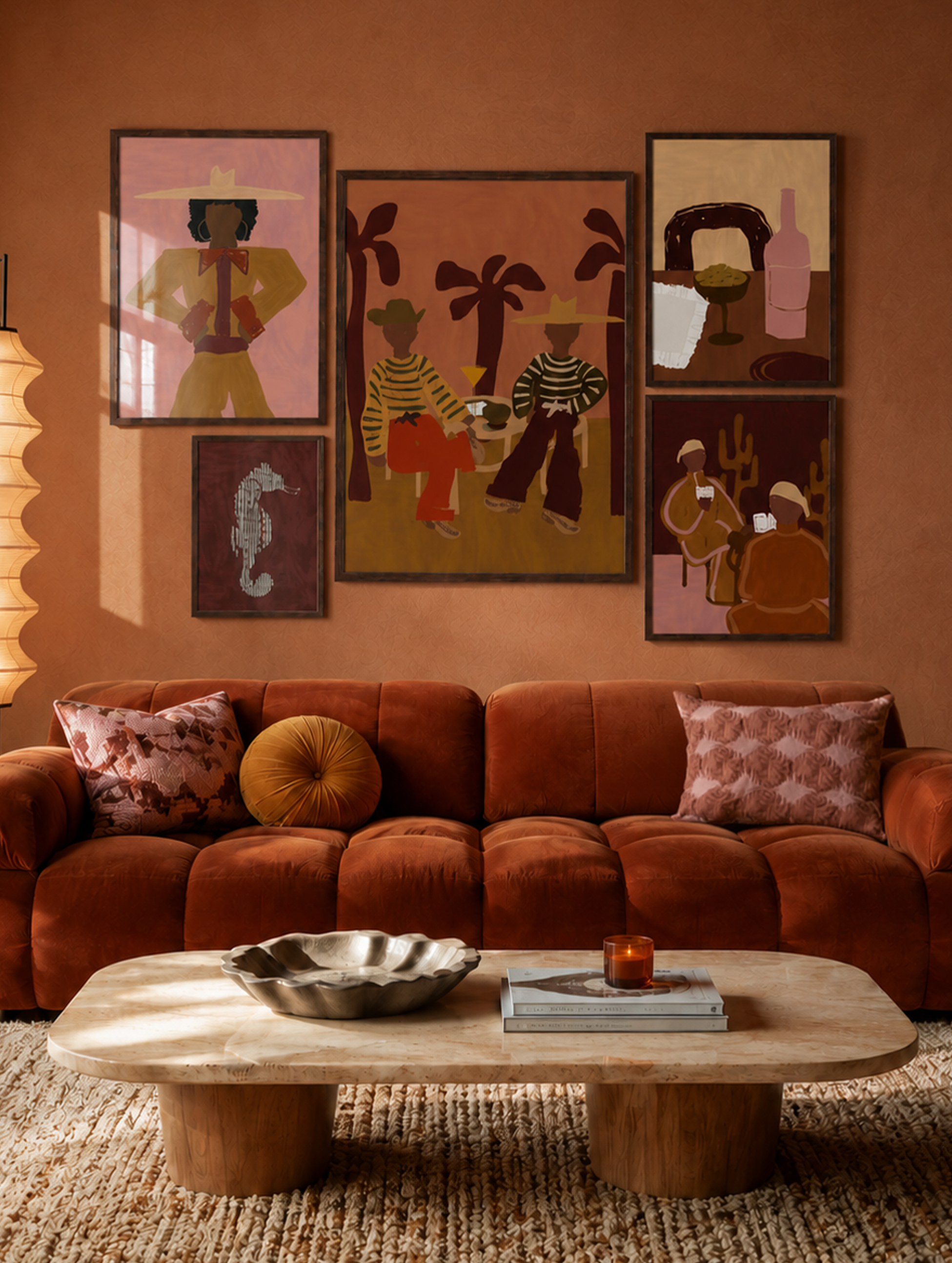 Set Of 5 - Nashboys Set 5 Prints + Dark Wood Lijsten