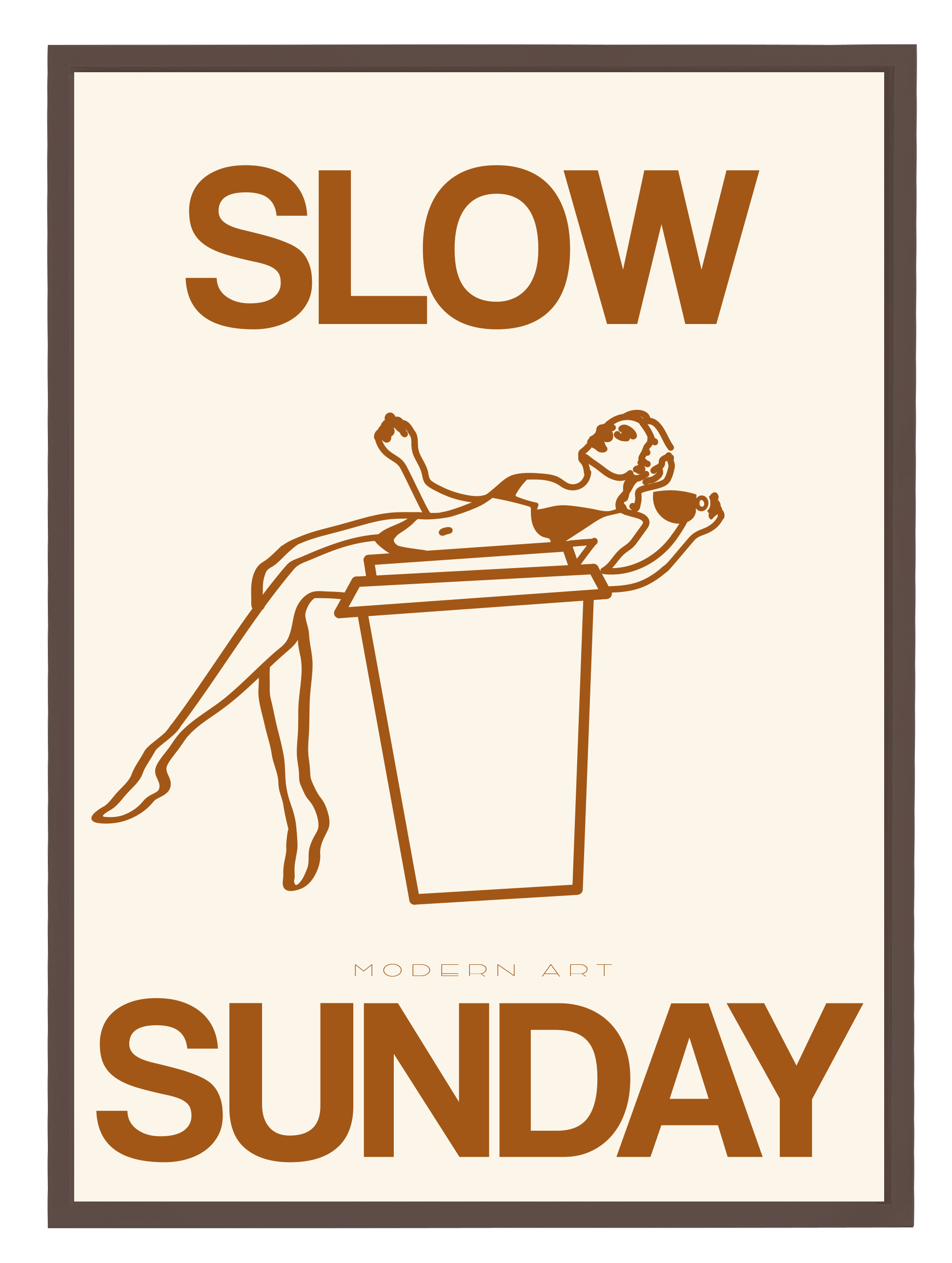 Slow Sunday Beige Poster